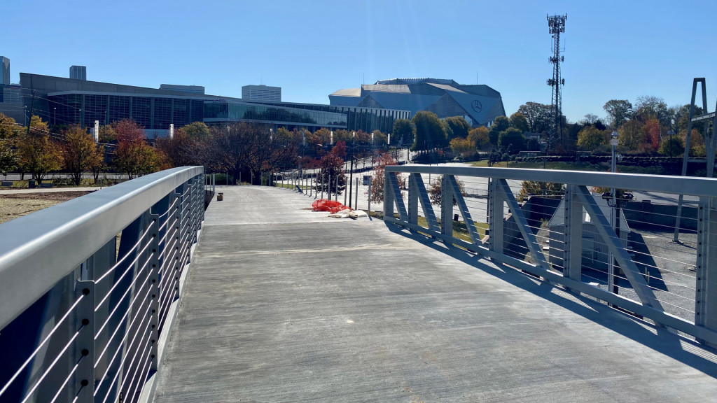 Southern end of the BeltLine Westside Connector near Mercedes Benz Stadium. Photo by: John Becker.