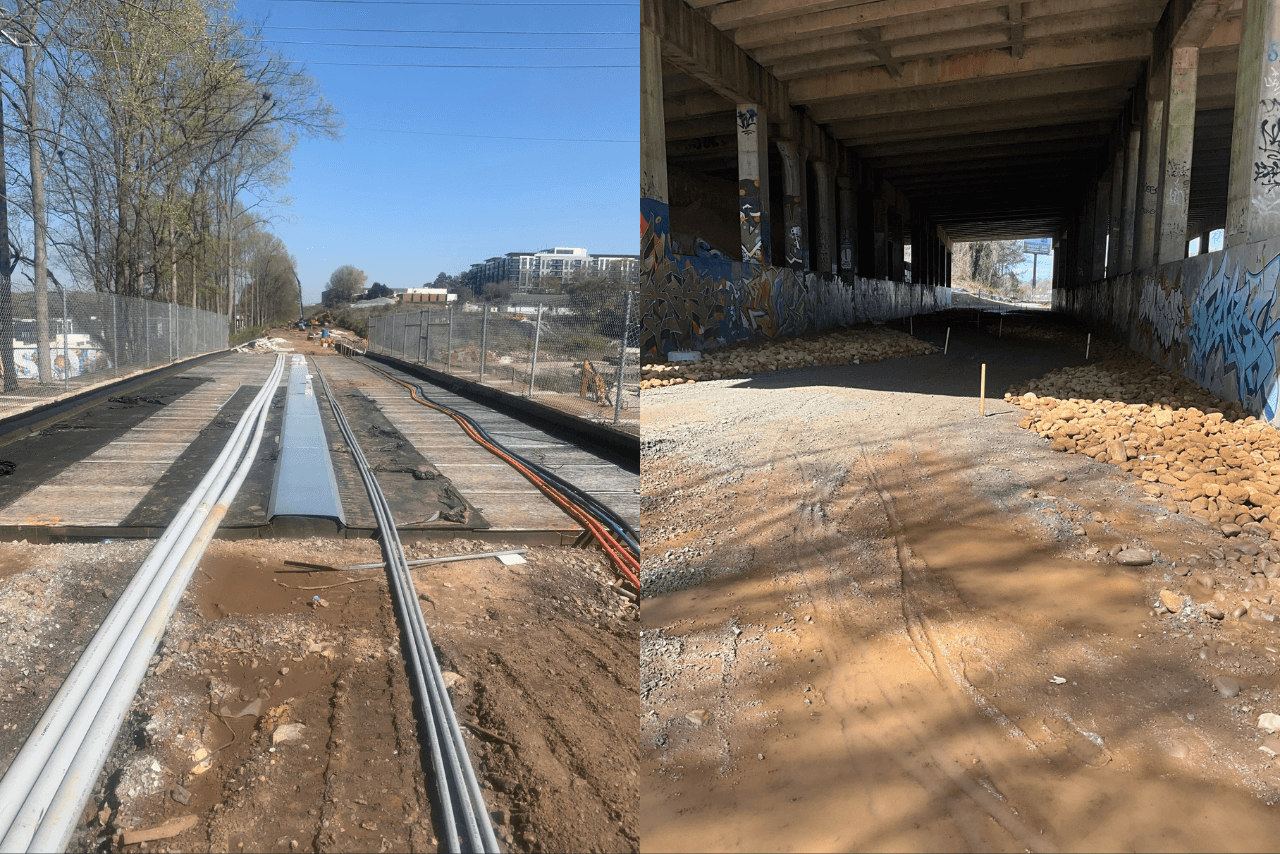 Pictured from left to right: Hill Street bridge waterproofing & utility infrastructure. I-75/85 path bay w stone. (Photo Credit: ABI Staff)
