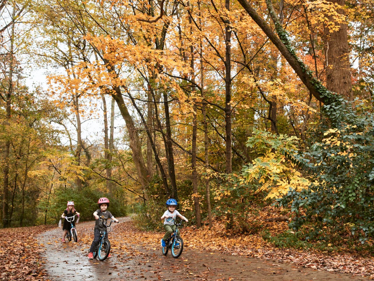 Kids bike riding on the Northside Trail. Photo by Erin Sintos.