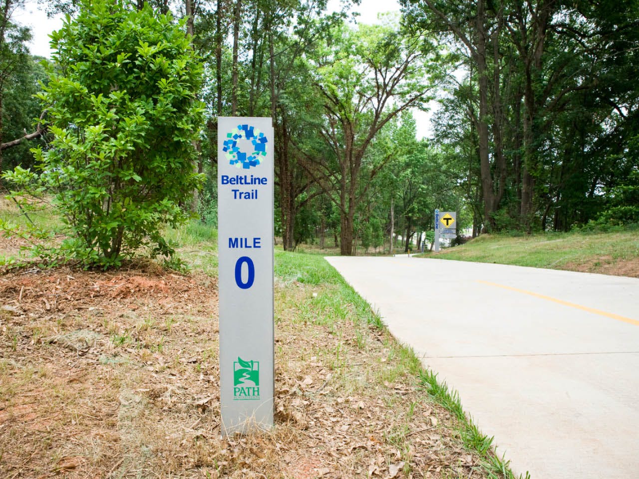 The zero mile marker on the West End Trail, the first section of the Beltline to be built. (Photo Credit: Christopher T. Martin)