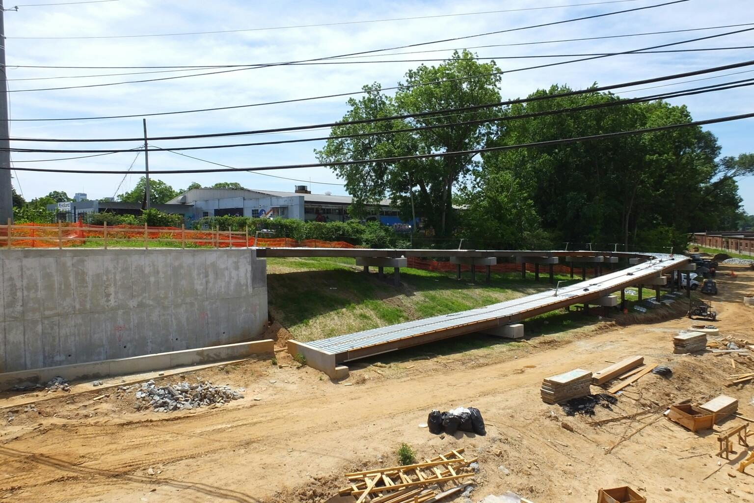 View of construction on an ADA-accessible ramp between the Westside Trail and Hollowell Parkway. (Photo Credit: Kerri Parker)