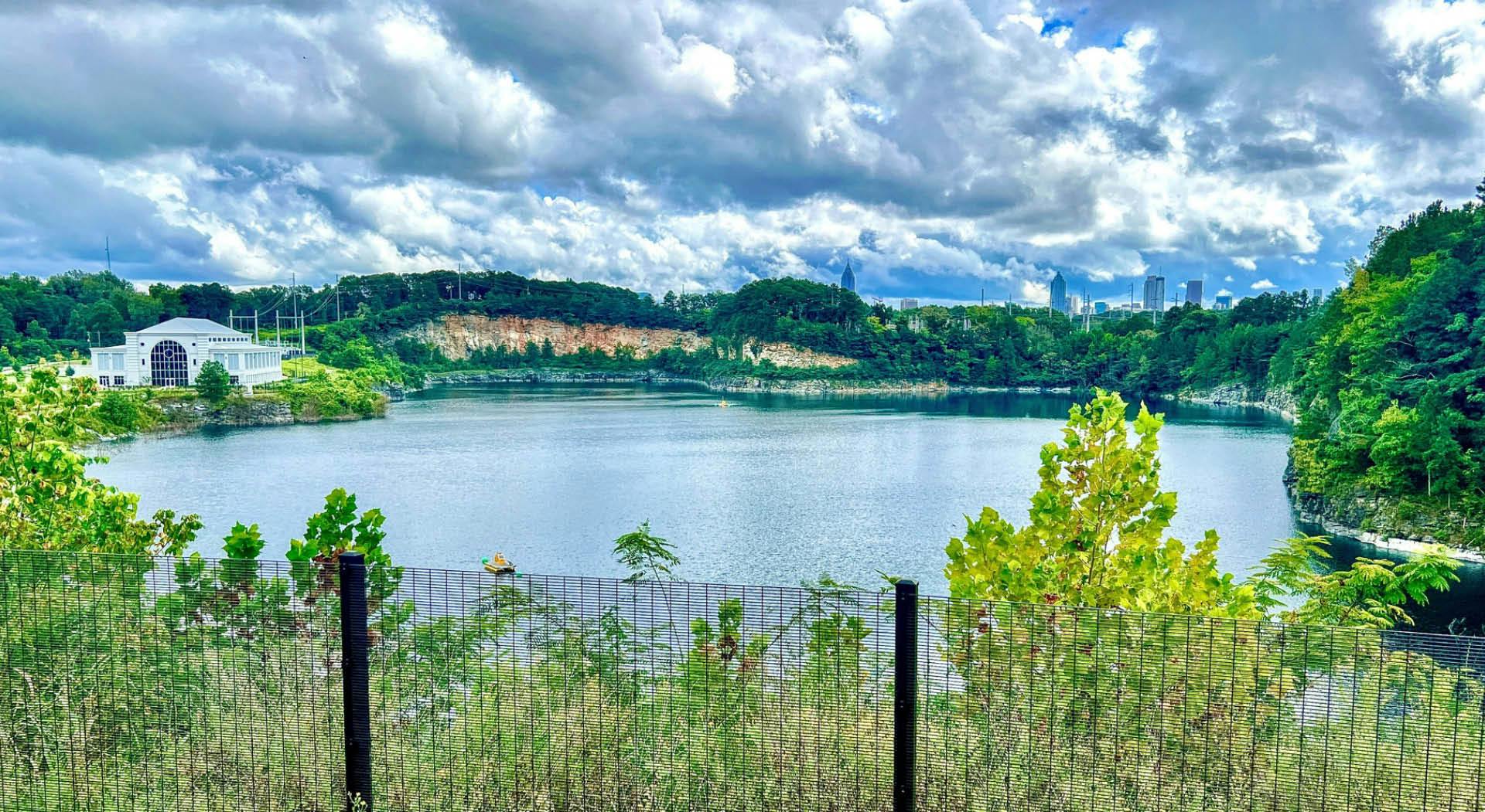 A 2.4 billion gallon water reservoir is the centerpiece of Westside Park. (Photo Credit: John Becker)