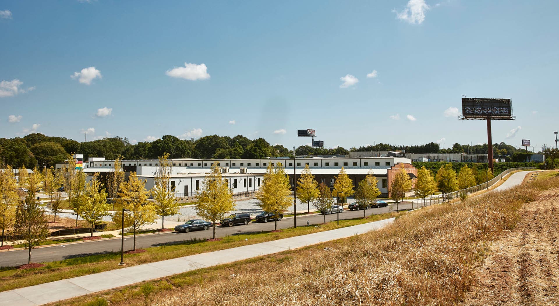 Pittsburgh Yards and the Pittsburgh neighborhood sit alongside the Southside Trail. Photo by Erin Sintos.