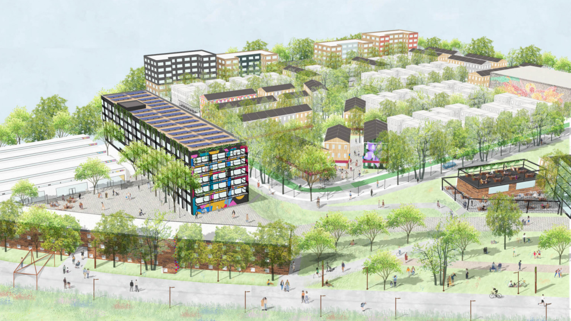 An artist's rendering of the proposed development showcasing the future design and layout.