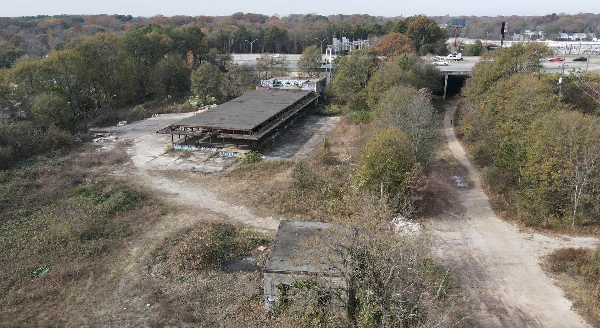 Atlanta Beltline Southside Trail - Segment 2 passing under Interstate 75/85. Photo by LoKnows Drones.
