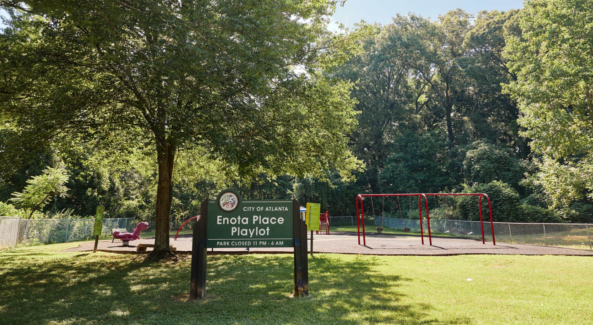 A view of Enota Place Playlot in the Westview neighborhood in southwest Atlanta. (Photo Credit: Erin Sintos)