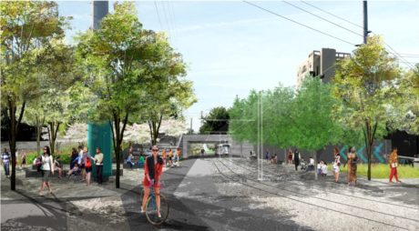 rendering of the future Eastside Trail at 10th and Monroe