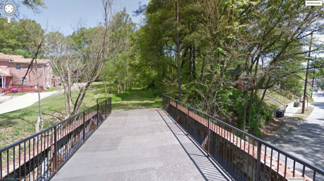 Google Streetview of Atlanta BeltLine Westside Trail over MLK