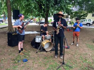 Local West End musicians provided entertainment at Play Day