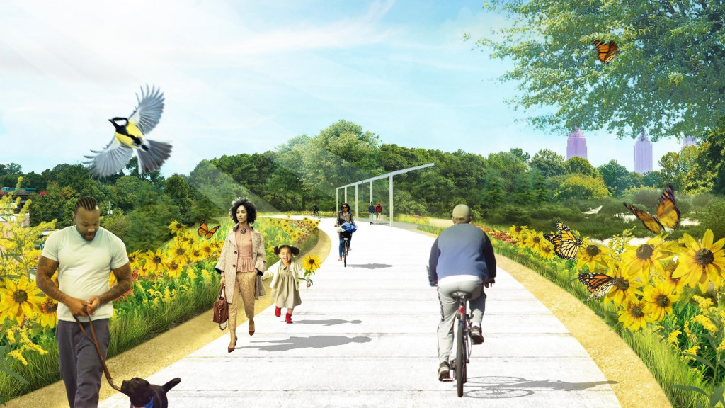 Westside Trail - Segment 4 rendering of the "Kudzu Line." Rendering represents 60% design.
