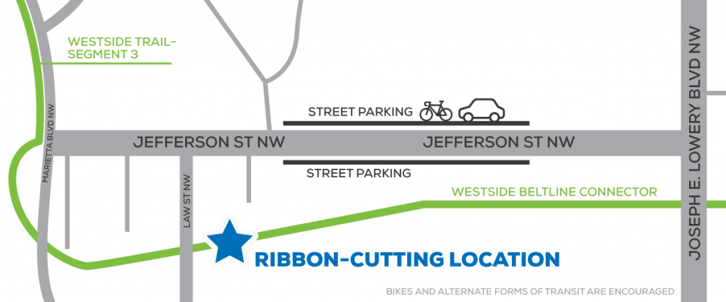 Atlanta BeltLine Westside Trail - Segment 3 ribbon cutting site map