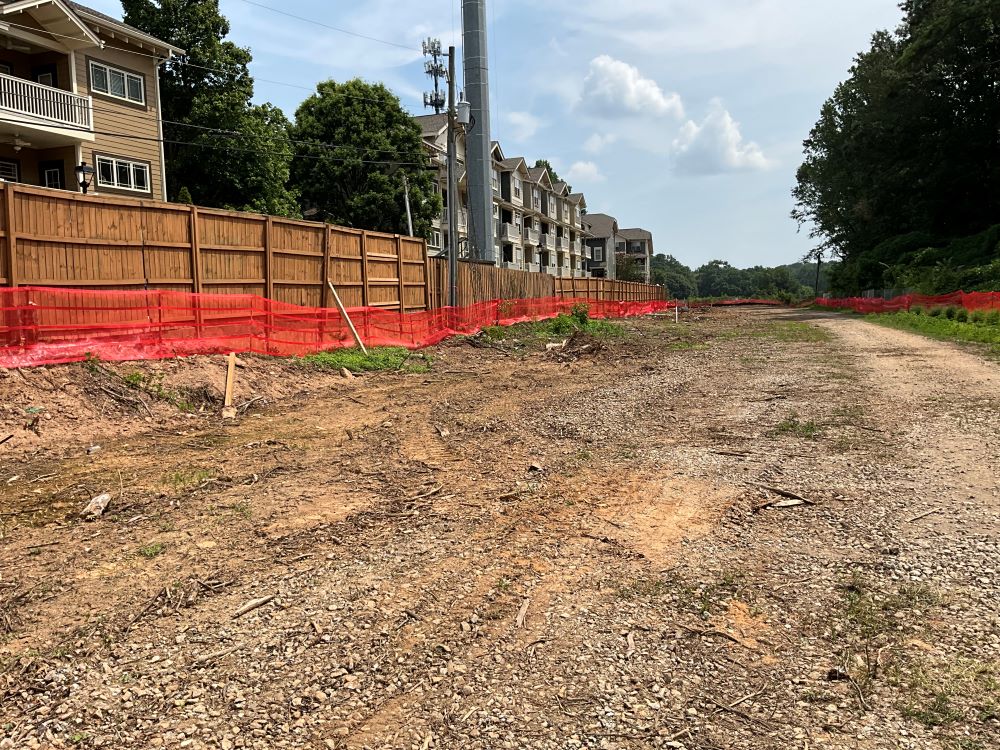 Southside Trail construction looking northeast towards United Avenue. July 28, 2023.