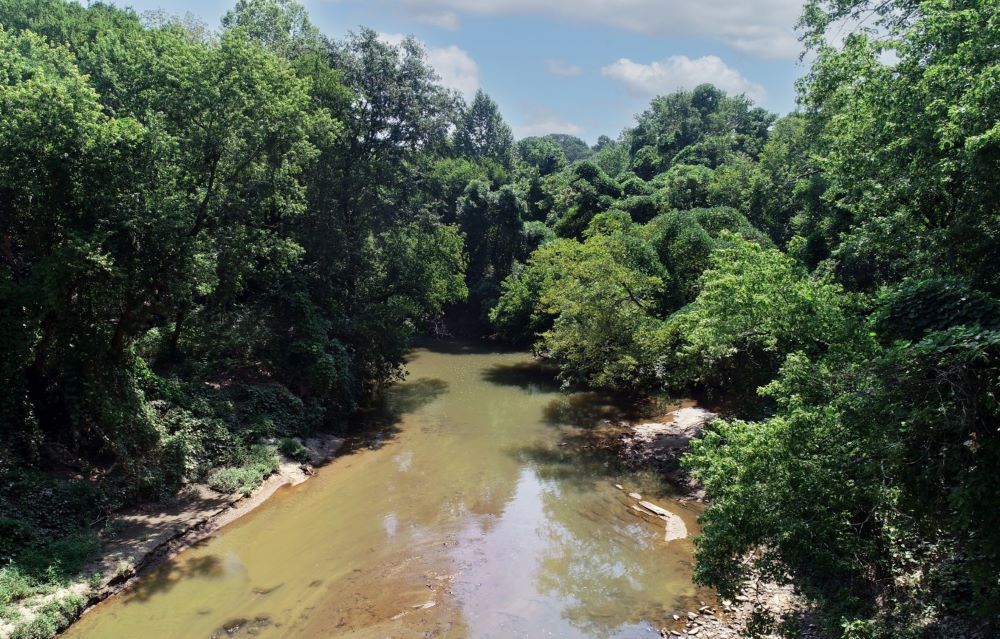 Northwest Trail: existing conditions of Peachtree Creek looking east.