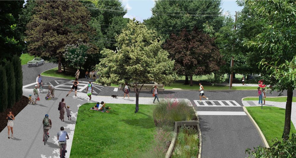 Northwest Trail: proposed conditions on S. Colonial Homes Circle, NW looking west