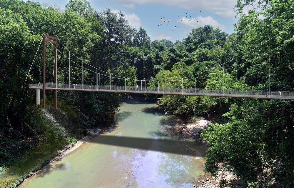 Northwest Trail: proposed bridge over Peachtree Creek looking east.