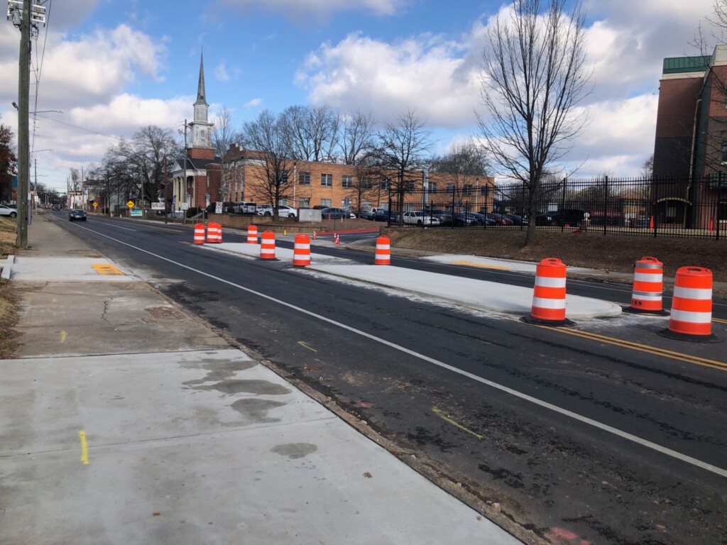 Recently completed islands in Ralph David Abernathy, which will provide a safer crossing condition to Kipp Academy. January 24, 2024.