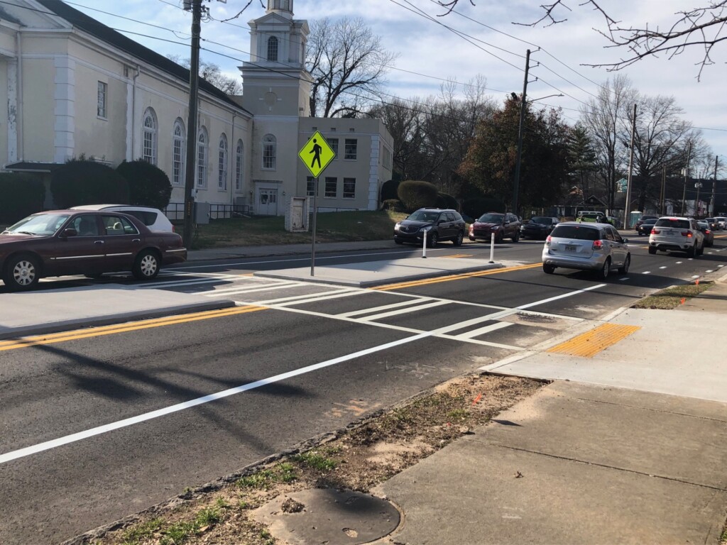 New crosswalk across Ralph David Abernathy for students at Kipp Strive Academy. February 22, 2024. Photo by ABI Staff.